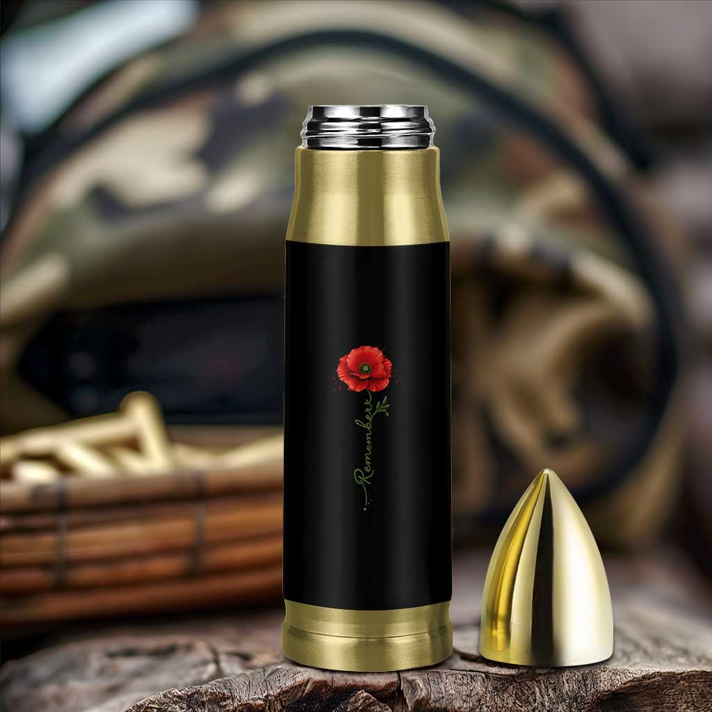 Remember Memorial day Red Poppy Veteran Military Army Bullet Tumbler