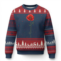 Remember Memorial day Red Poppy Veteran Military Army Ugly Christmas Sweater