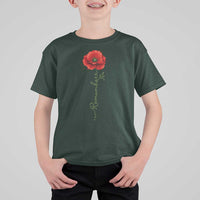 Remember Memorial day Red Poppy Veteran Military Army T Shirt For Kid