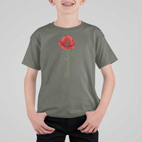 Remember Memorial day Red Poppy Veteran Military Army T Shirt For Kid