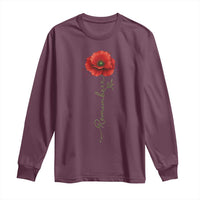 Remember Memorial day Red Poppy Veteran Military Army Long Sleeve Shirt