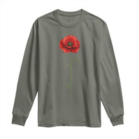 Remember Memorial day Red Poppy Veteran Military Army Long Sleeve Shirt