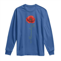 Remember Memorial day Red Poppy Veteran Military Army Long Sleeve Shirt