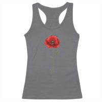 Remember Memorial day Red Poppy Veteran Military Army Racerback Tank Top