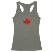 Remember Memorial day Red Poppy Veteran Military Army Racerback Tank Top