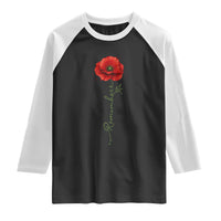 Remember Memorial day Red Poppy Veteran Military Army Raglan Shirt