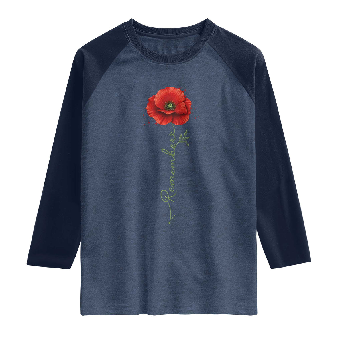 Remember Memorial day Red Poppy Veteran Military Army Raglan Shirt