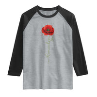 Remember Memorial day Red Poppy Veteran Military Army Raglan Shirt