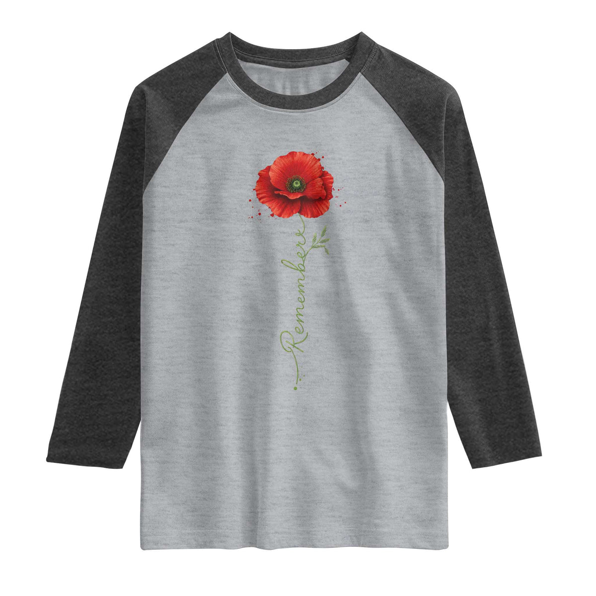 Remember Memorial day Red Poppy Veteran Military Army Raglan Shirt
