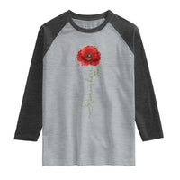 Remember Memorial day Red Poppy Veteran Military Army Raglan Shirt