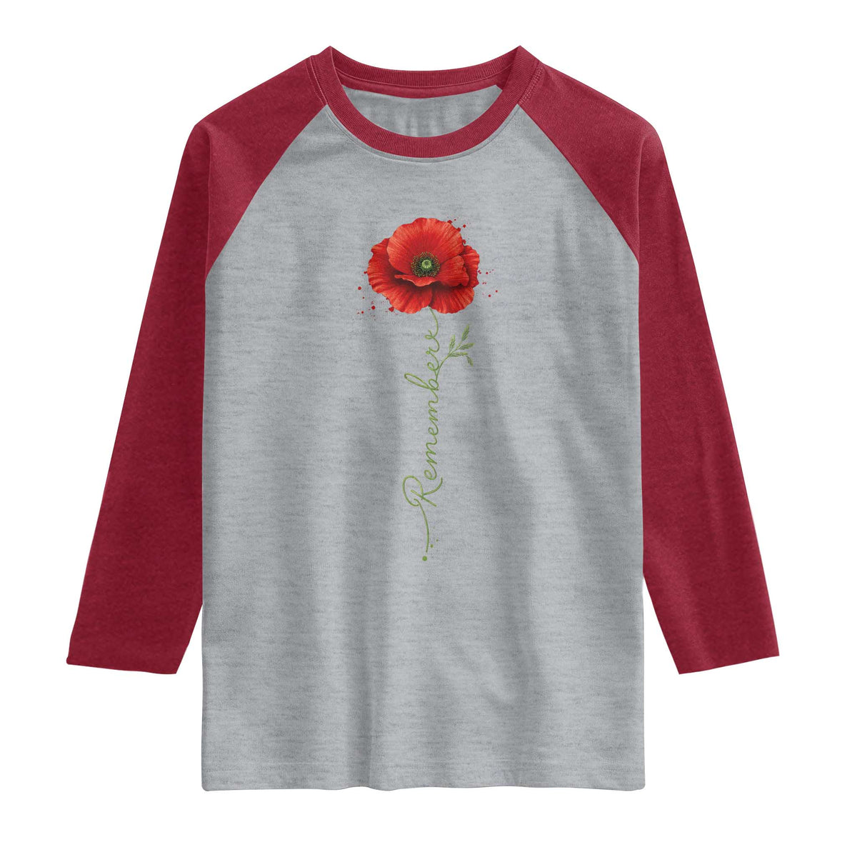 Remember Memorial day Red Poppy Veteran Military Army Raglan Shirt