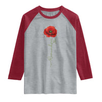 Remember Memorial day Red Poppy Veteran Military Army Raglan Shirt
