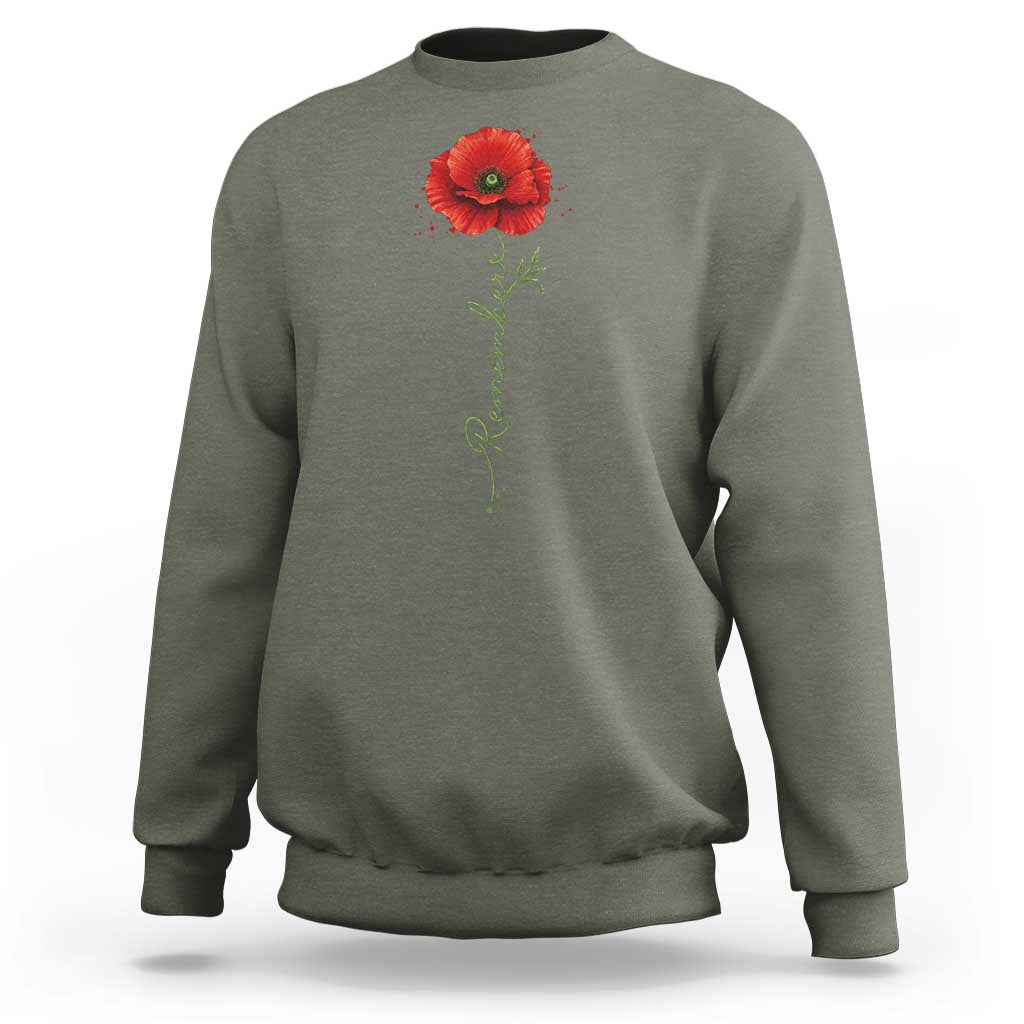 Remember Memorial day Red Poppy Veteran Military Army Sweatshirt
