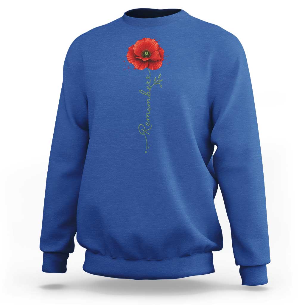 Remember Memorial day Red Poppy Veteran Military Army Sweatshirt