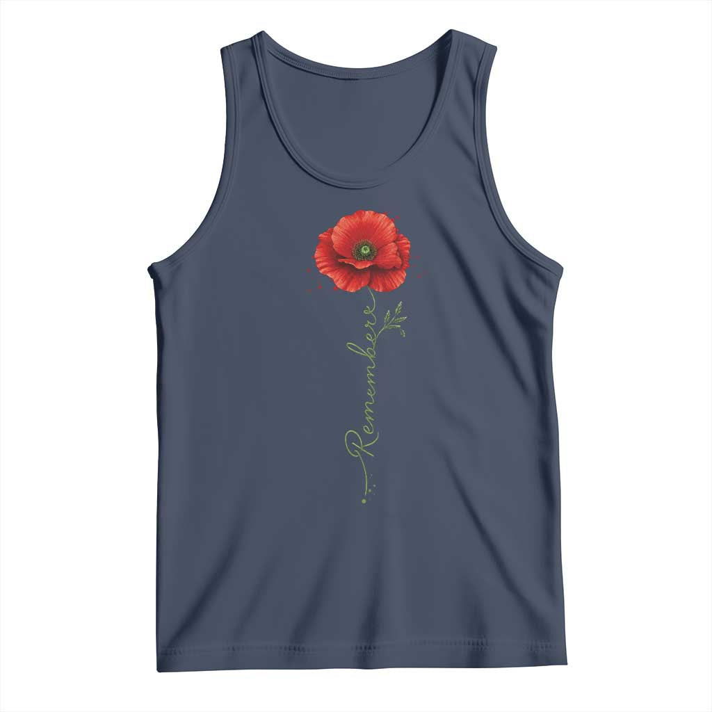 Remember Memorial day Red Poppy Veteran Military Army Tank Top