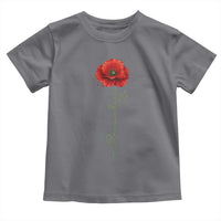 Remember Memorial day Red Poppy Veteran Military Army Toddler T Shirt