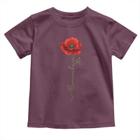 Remember Memorial day Red Poppy Veteran Military Army Toddler T Shirt