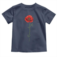 Remember Memorial day Red Poppy Veteran Military Army Toddler T Shirt