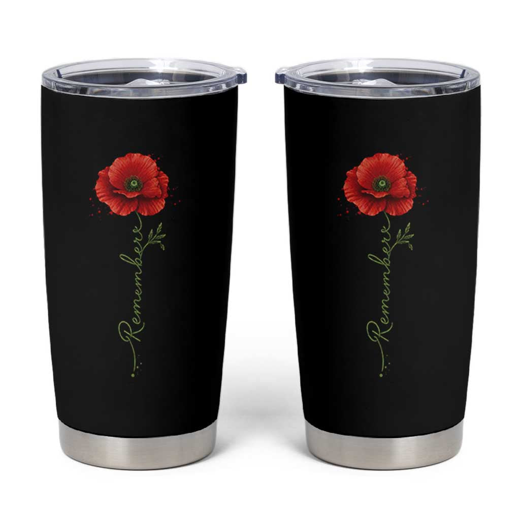 Remember Memorial day Red Poppy Veteran Military Army Tumbler Cup