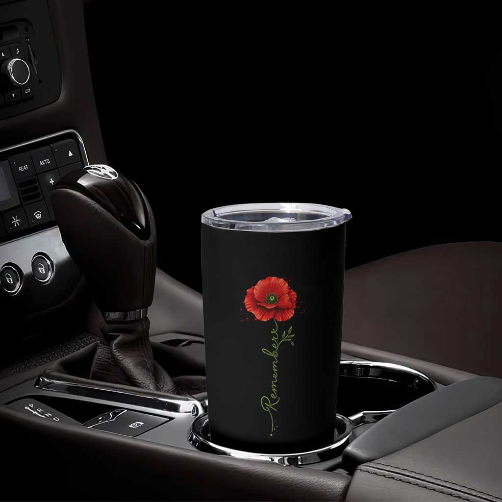 Remember Memorial day Red Poppy Veteran Military Army Tumbler Cup