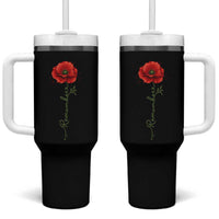 Remember Memorial day Red Poppy Veteran Military Army Tumbler With Handle