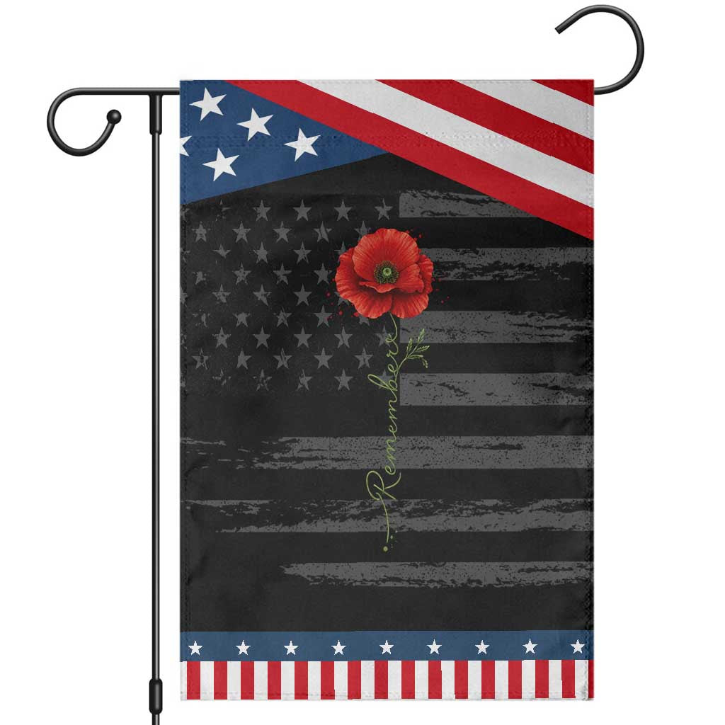 Remember Memorial day Red Poppy Veteran Military Army Patriotic Garden Flag