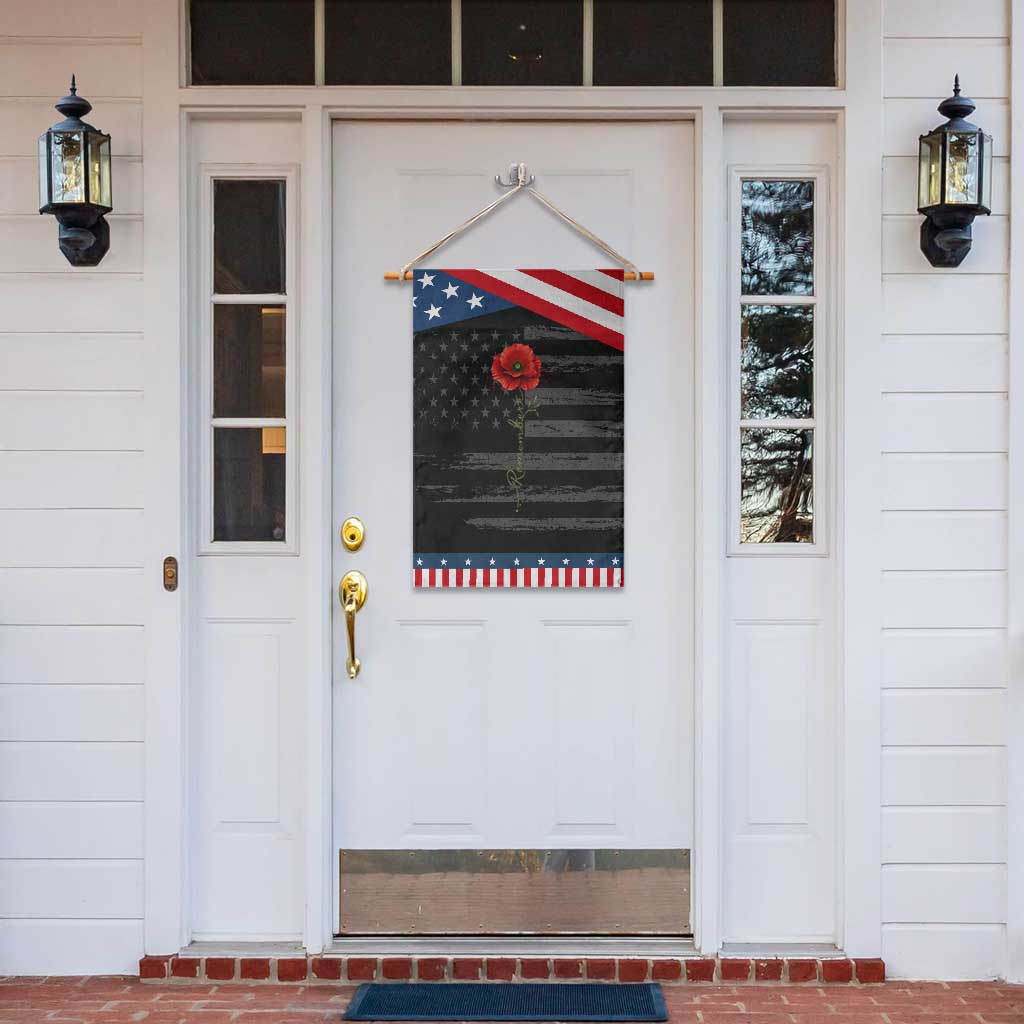 Remember Memorial day Red Poppy Veteran Military Army Patriotic Garden Flag