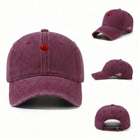 Remember Memorial day Red Poppy Veteran Military Army Washed Cotton Baseball Cap