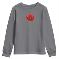 Remember Memorial day Red Poppy Veteran Military Army Youth Sweatshirt