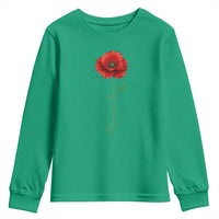 Remember Memorial day Red Poppy Veteran Military Army Youth Sweatshirt