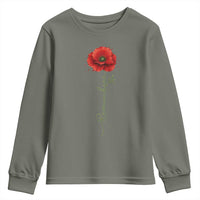 Remember Memorial day Red Poppy Veteran Military Army Youth Sweatshirt