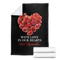 Memorial Day Throw Blanket With Love In Our Hearts We Remember Red Poppy Flower