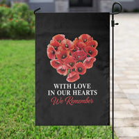 Memorial Day Garden Flag With Love In Our Hearts We Remember Red Poppy Flower