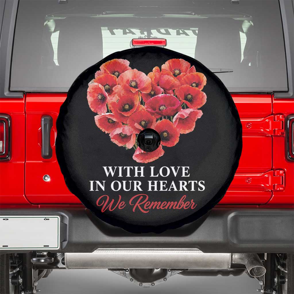 Memorial Day Spare Tire Cover With Love In Our Hearts We Remember Red Poppy Flower