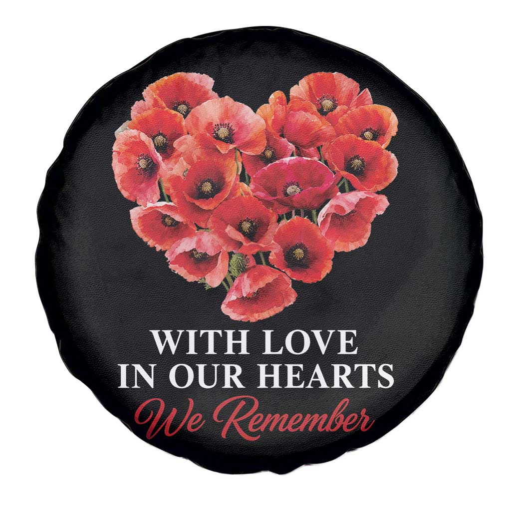 Memorial Day Spare Tire Cover With Love In Our Hearts We Remember Red Poppy Flower