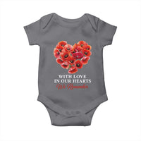 Memorial Day Baby Onesie With Love In Our Hearts We Remember Red Poppy Flower