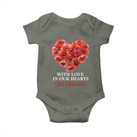 Memorial Day Baby Onesie With Love In Our Hearts We Remember Red Poppy Flower