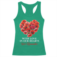 Memorial Day Racerback Tank Top With Love In Our Hearts We Remember Red Poppy Flower