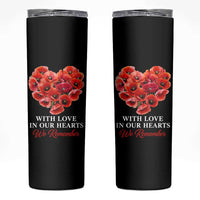 Memorial Day Skinny Tumbler With Love In Our Hearts We Remember Red Poppy Flower