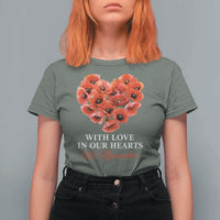 Memorial Day T Shirt For Women With Love In Our Hearts We Remember Red Poppy Flower
