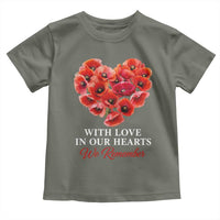 Memorial Day Toddler T Shirt With Love In Our Hearts We Remember Red Poppy Flower
