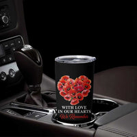 Memorial Day Tumbler Cup With Love In Our Hearts We Remember Red Poppy Flower