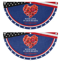 Memorial Day Patriotic Fan Flag With Love In Our Hearts We Remember Red Poppy Flower