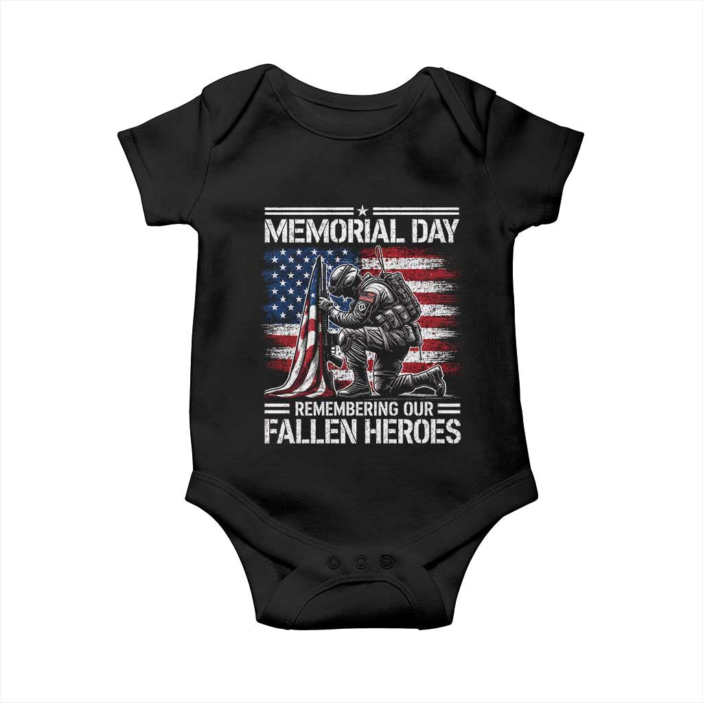Memorial Day Baby Onesie Remembering Our Fallen Heroes Veteran Day American Flag