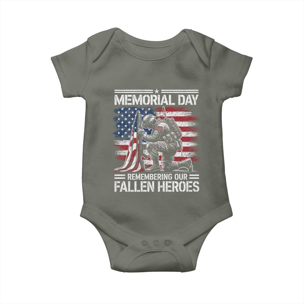 Memorial Day Baby Onesie Remembering Our Fallen Heroes Veteran Day American Flag