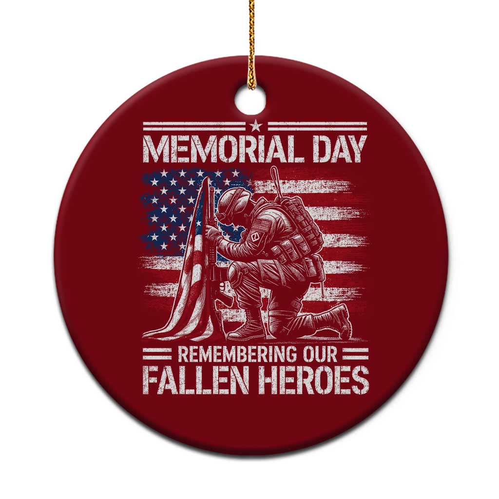 Memorial Day Ceramic Ornament Remembering Our Fallen Heroes Veteran Day American Flag