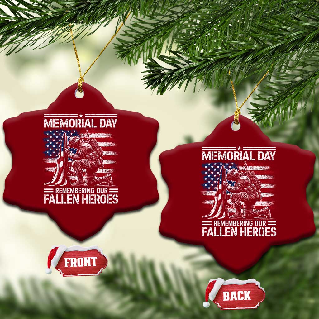 Memorial Day Ceramic Ornament Remembering Our Fallen Heroes Veteran Day American Flag