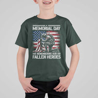 Memorial Day T Shirt For Kid Remembering Our Fallen Heroes Veteran Day American Flag
