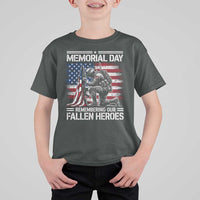 Memorial Day T Shirt For Kid Remembering Our Fallen Heroes Veteran Day American Flag