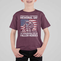 Memorial Day T Shirt For Kid Remembering Our Fallen Heroes Veteran Day American Flag
